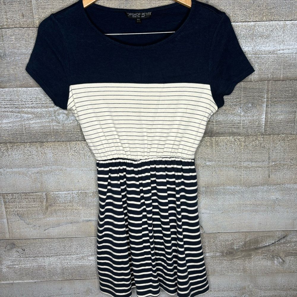Topshop petite 6 striped colorblock mini dress 6 petite